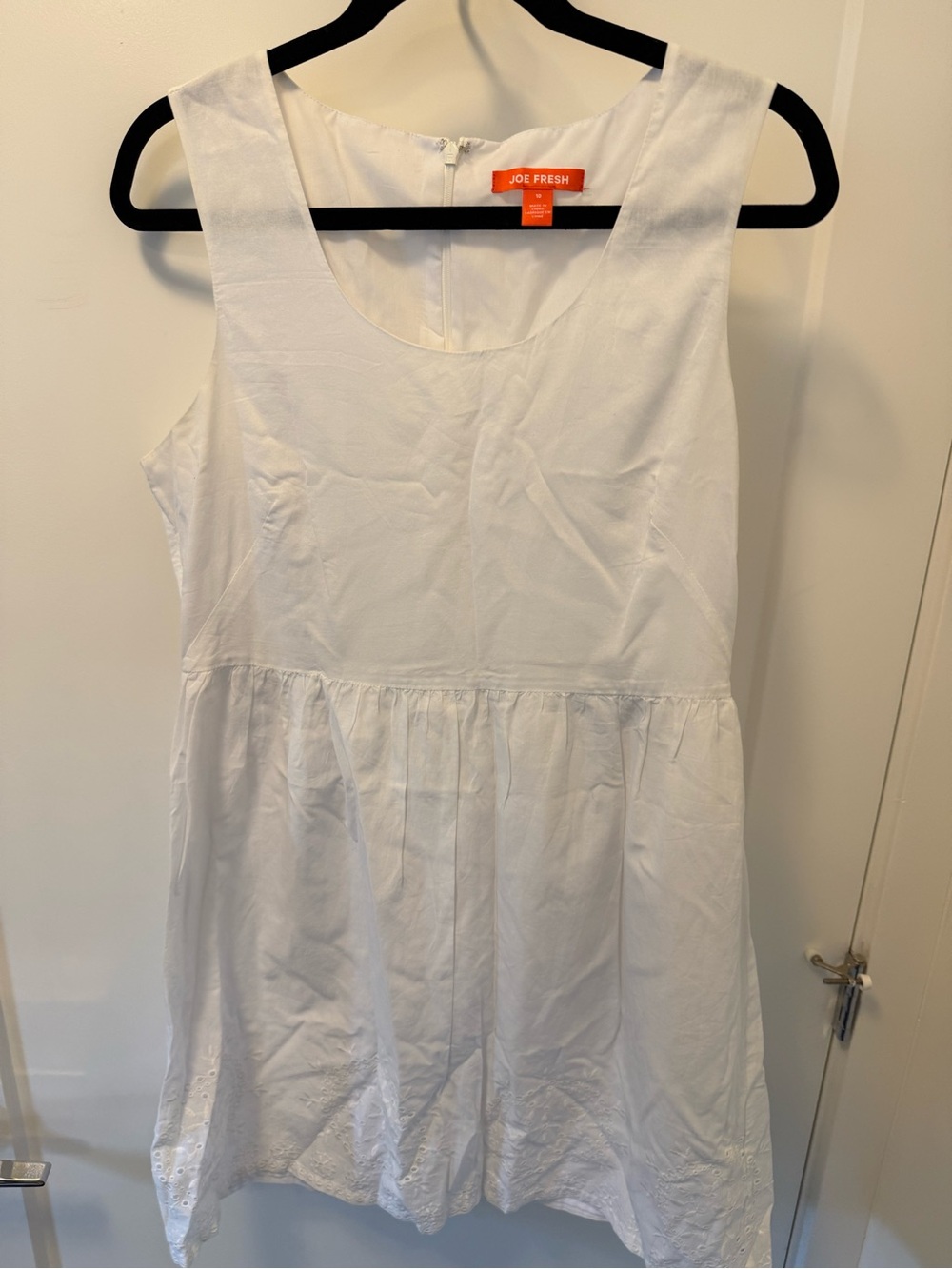 Joe Fresh White Sleeveless Cotton Dress
